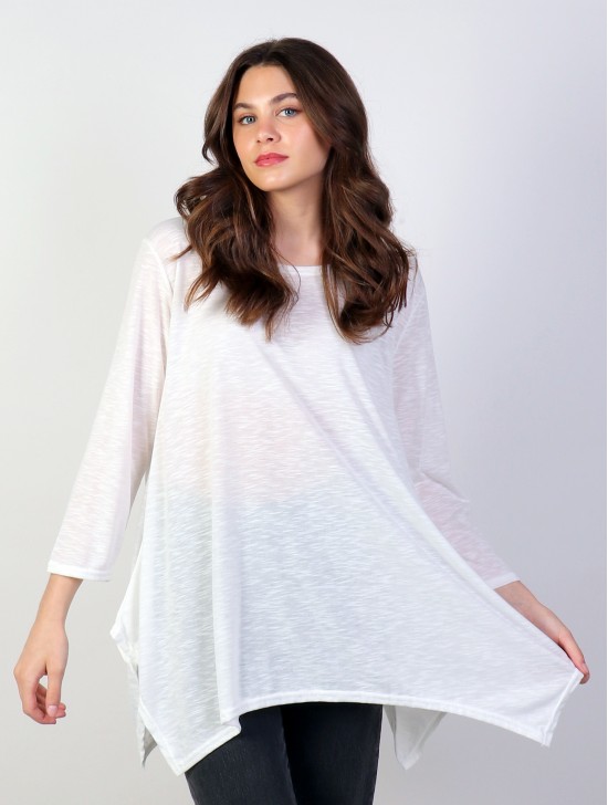 Solid High-Low Long Sleeved Top  (GET FREE NE065-216W)